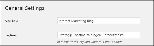 wordpress-podešavanja-opšta wordpress-podešavanja-opšta-naslo-tagline-vremenska-zona