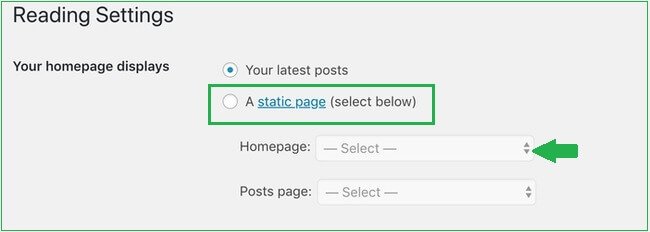 wordpress-za-pocetnike-dodavanje-pocetne-stranice wordpress-za-pocetnike-kako-dodati-pocetnu-stranicu